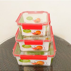 POTE HERMIETICO EM ACRILICO - 3 PEÇAS