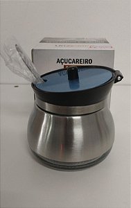 AÇUCAREIRO COM COLHER - VIDRO/INOX