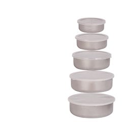 CONJUNTO 5 POTES INOX