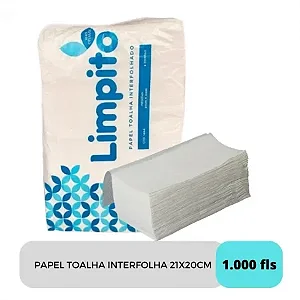 Papel Toalha Interfolha 100% Celulose 20x20 cm 1000 folhas