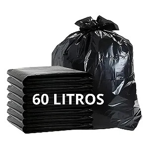 Saco de Lixo Preto 60 Litros - 100 Unidades