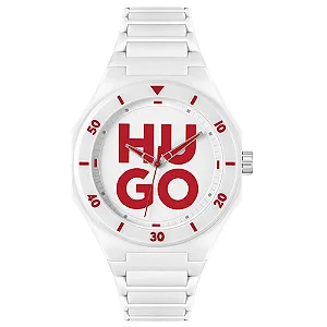 Relógio Hugo Masculino Silicone Branco