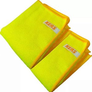 Kit Com 15 Flanela Microfibra Amarela 40x60cm 360gsm - Kers