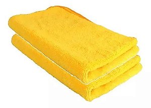 2 Flanelas De Microfibra 40x60cm 350gsm Amarela Forwash