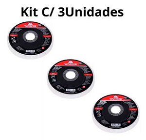 Kit 3 Disco Flap Feltro Para Polimento Worker 199515