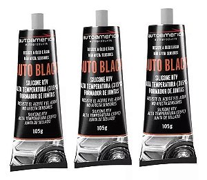 3 Silicones Preto Alta Temperatura 105gramas