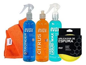Kit Limpeza Evox Shampoo Cera Limpador + Flanela