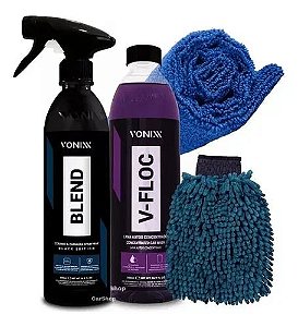 Kit Vonixx Luva Microfibra + Blend Black Cera Liq + V-floc
