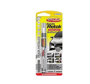 Luxcar Caneta Retok Automotivo - Prata Metalico