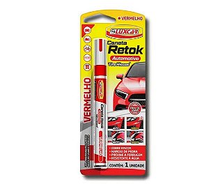 Luxcar Caneta Retok Automotivo - Vermelho