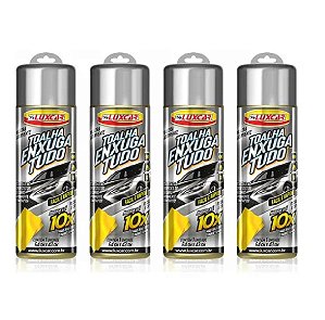 4x Toalha Enxuga Tudo Absorve 10x Agua Limpa E Seca Luxcar