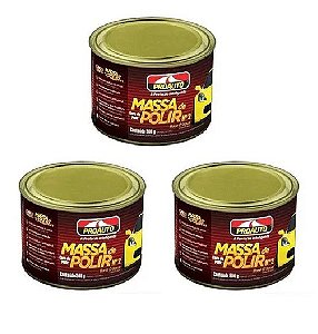 Massa De Polir Profissional Proauto No2 500g - Kit 3 Un