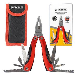Alicate Multifuncional Em Aco C/ 12 Funcoes  Alicate Universal, Mini Serra, 3 Chaves De Fenda, Abrid