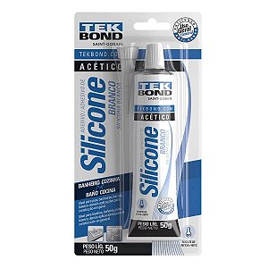 Bor Silicone Acetico 50g Branco    Tek Bond-1641003050
