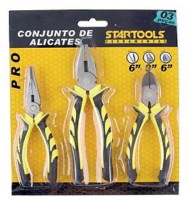 Jogo Alicates Startools Com 3 Pecas