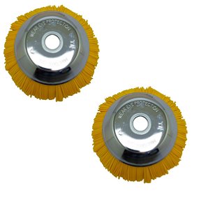 2 UN. Escova Rotativa De Nylon P/ Roçadeiras 200mmX1 25,4mm