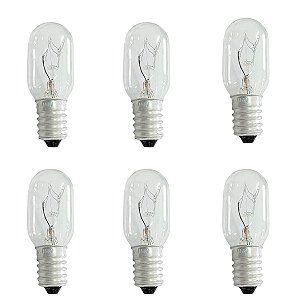 Kit 6 Lâmpadas P/geladeira E-14 15w X 220v Luz Branco Quente