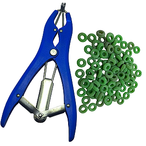 Alicate Elastrador Castração Ovinos Caprinos Walmur com 100 Anéis