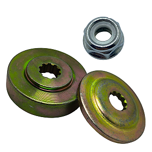 Kit  Arruela Flange e Porca Transmissão Roçadeiras Importadas 43cc 10 estrias