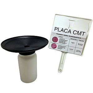Kit Copo Fundo Preto Simples + Placa CMT Teste  De  Mastite