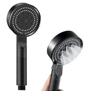 Ducha Preto Para Lavatório De Salão Barbearia De Alta Pressão Com 5 Modos De Jato