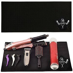 Tapete Antiderrapante Preto Bancada Barbeiro 40x24cm