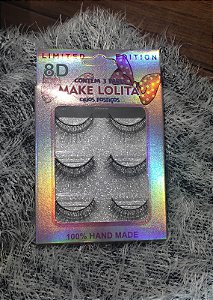 Cílios Portiços Make Lolita 3 pares