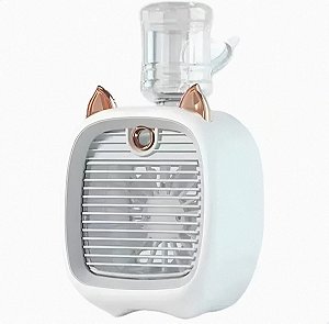 Mini Ventilador Recarregável Gato Refrigerador De Ar De Mesa Refrigeração de Ar Umidificador USB, Purificador