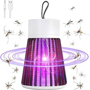 Luminaria Mata Mosquito Eletrico Armadilha Repelente Choque Lampada LED Luz Ultravioleta USB Luz UV