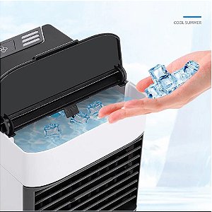 Mini Ar Condicionado Portátil Usb Umidificador Ventilador Climatizador Casa Escritorio Luz de Led