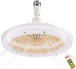 Ventilador De Teto Lâmpada LED 2 em 1 - Ilumine e Refresque Seu Espaço com Controle Remoto e Design Compacto