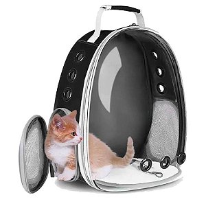 Mochila De Transporte Para Pets Cachorros E Gatos Com Ventilação Transparente E Visão Panorâmica Bolsa Astronauta