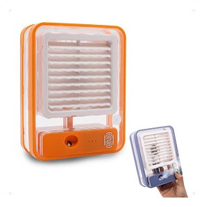 Mini Climatizador Umidificador Mesa Ar Ventilador Portátil - Ventilador Portátil com Umidificador e LED