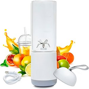 Mini Liquidificador Portátil Recarregável 6 Lâminas - Tritura Gelo, Ideal para Shakes, Sucos e Papinhas