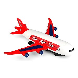 Brinquedo Avião Bate Volta Luz Som Diversão Criança - Avião Interativo com Luz e Som para Crianças