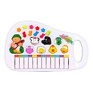 Brinquedo Mini Teclado Fazendinha Bichinhos Sons Criança - Sons de Animais e Melodias Divertidas