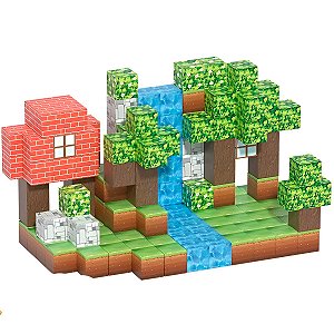 Blocos Magnéticos 154 Blocos Imãs Cenário Divertido - 154 Peças para Aprender e Brincar