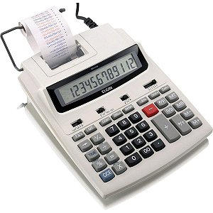 Calculadora de Mesa 12 dígitos Elgin Calendário Relógio e Impressão de Data Gelo