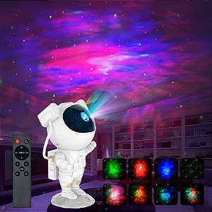 Projetor de luz astronauta Galaxy, projetor Space Buddy Luz noturna para quarto com controle remoto e temporizador, proj