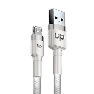 Cabo Lightning/USB - UP Electronics, Carregamento Rápido, Acabamento Premium e Transferência de Dados – Branco