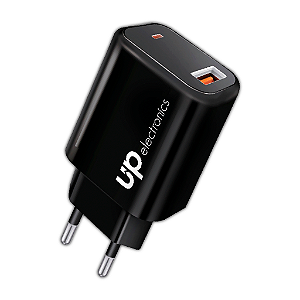 Carregador de Tomada USB UP Electronics 15W, Carregamento Rápido, Compatível com Smartphones e Tablets – Preto