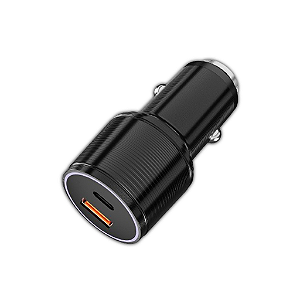 Carregador Veicular UP Electronics com Entradas USB e USB-C, Carregamento Rápido, Compatível com Smartphones e Tablets – Preto