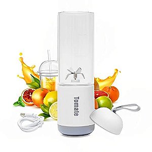 Mini Mixer Liquidificador 6 Laminas Portátil USB 330ml Com Jarra De Vidro BRANCO