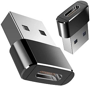 Adaptador Conversor USB Type C Fêmea para USB Macho Vermelho
