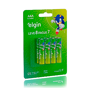 Pilha Alcalina Elgin AAA 1,5v blister com 8 unidades