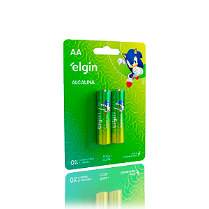Pilha Alcalina Elgin AA 1,5v blister com 2 unidades