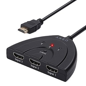 Hdmi Switch Splitter 3 In 1 Hdtv 1080p Cabo Divisor, preto