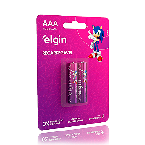 Pilha recarregável AAA 1000mah com 2 unidades Elgin