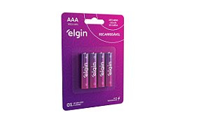 Pilha recarregável AAA 900mAh Elgin com 4 unidades Palito