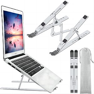 Suporte para laptop portátil dobrável de alumínio Prata